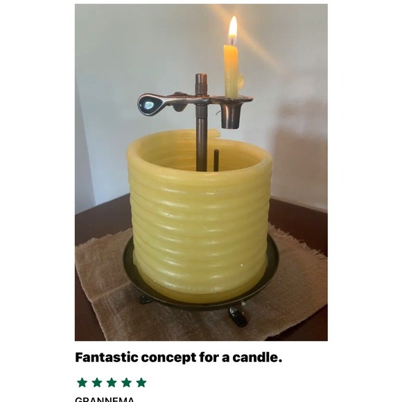 Candle by the Hour 60 Hour Candle, Natural Beeswax with Cotton Wick - Picture 5 of 5